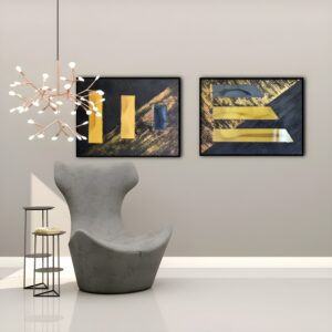Abstract kunstwerk van Roger Wanrooij met rijke texturen